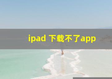 ipad 下载不了app